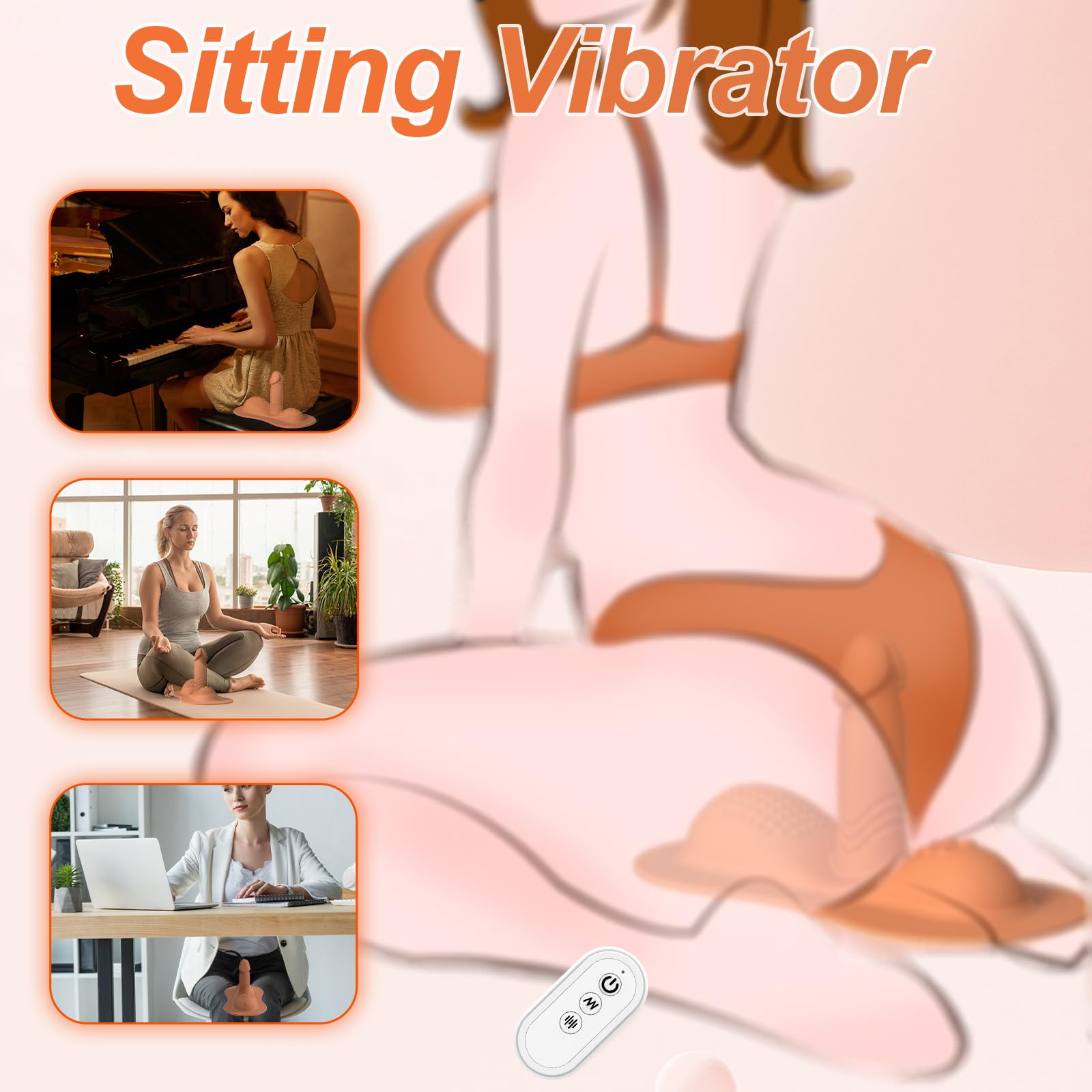 Women Sex Toys Sit and Ride Vibrators Dildo with 10 +10 Vibrating Modes, REYHKINO Remote Control Vibrator Clit Anal G Spot Double Stimulator, Monster Dildo Adult Sex Toy Games for Women Men Couples: Brown