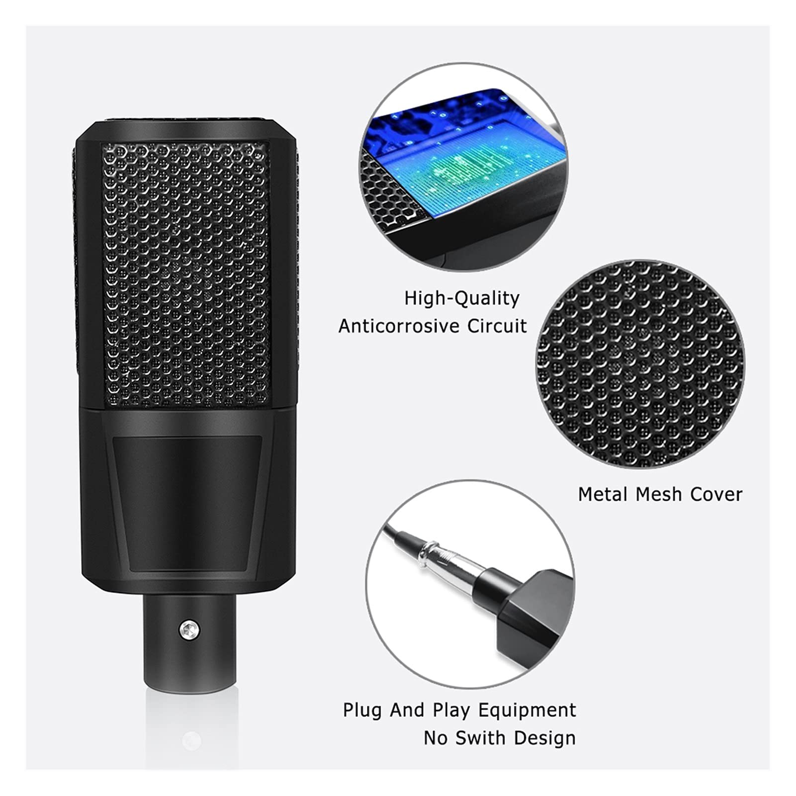ywzhushengmaoyi mikrofon BM1000 Studio Computer Microfono Karaoke Microfono Microfone per la Registrazione Streaming Gaming Microphone