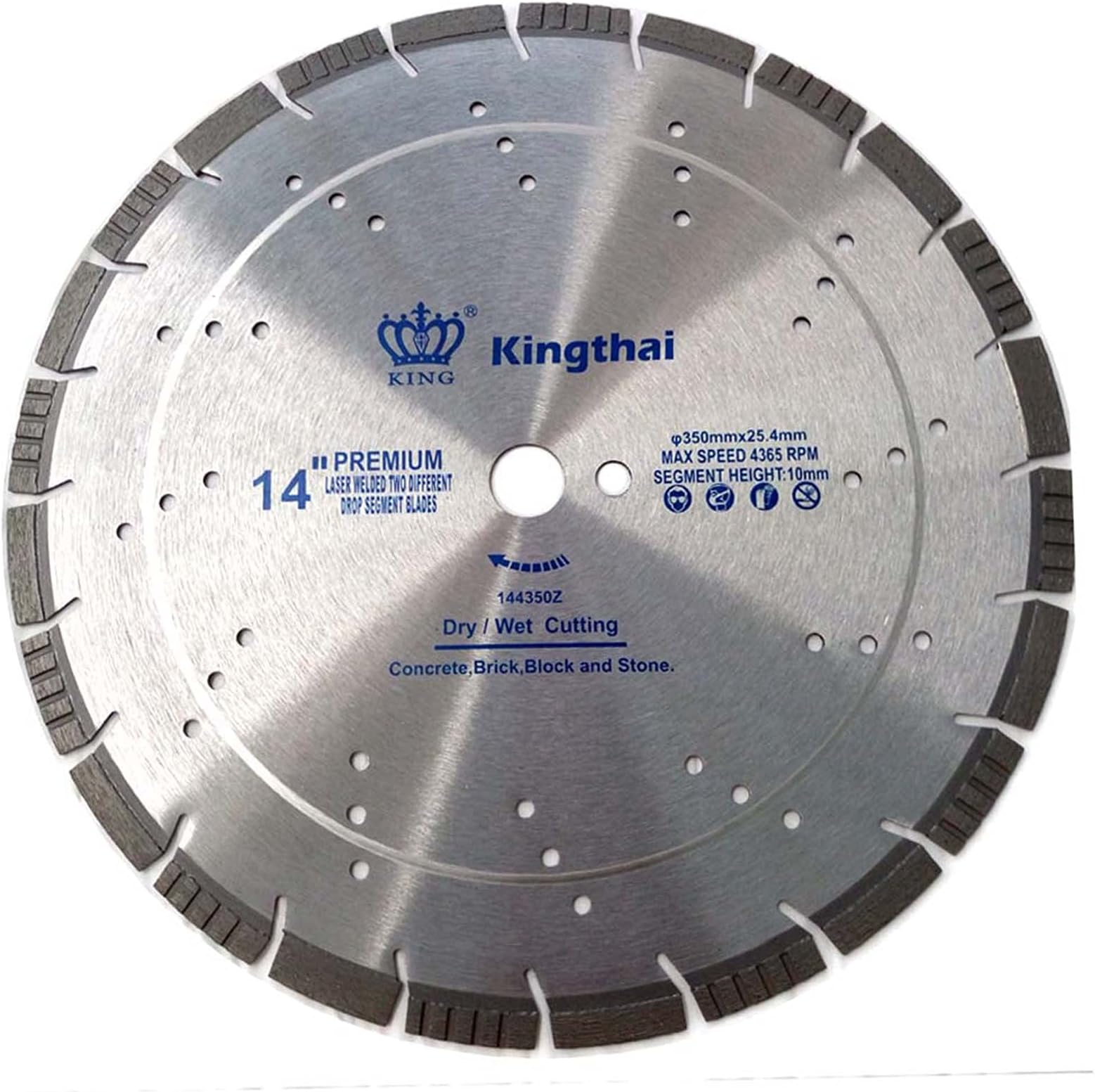 Kingthai 14" MultiPurpose Turbo Diamond Saw Blade for Concrete Asphalt