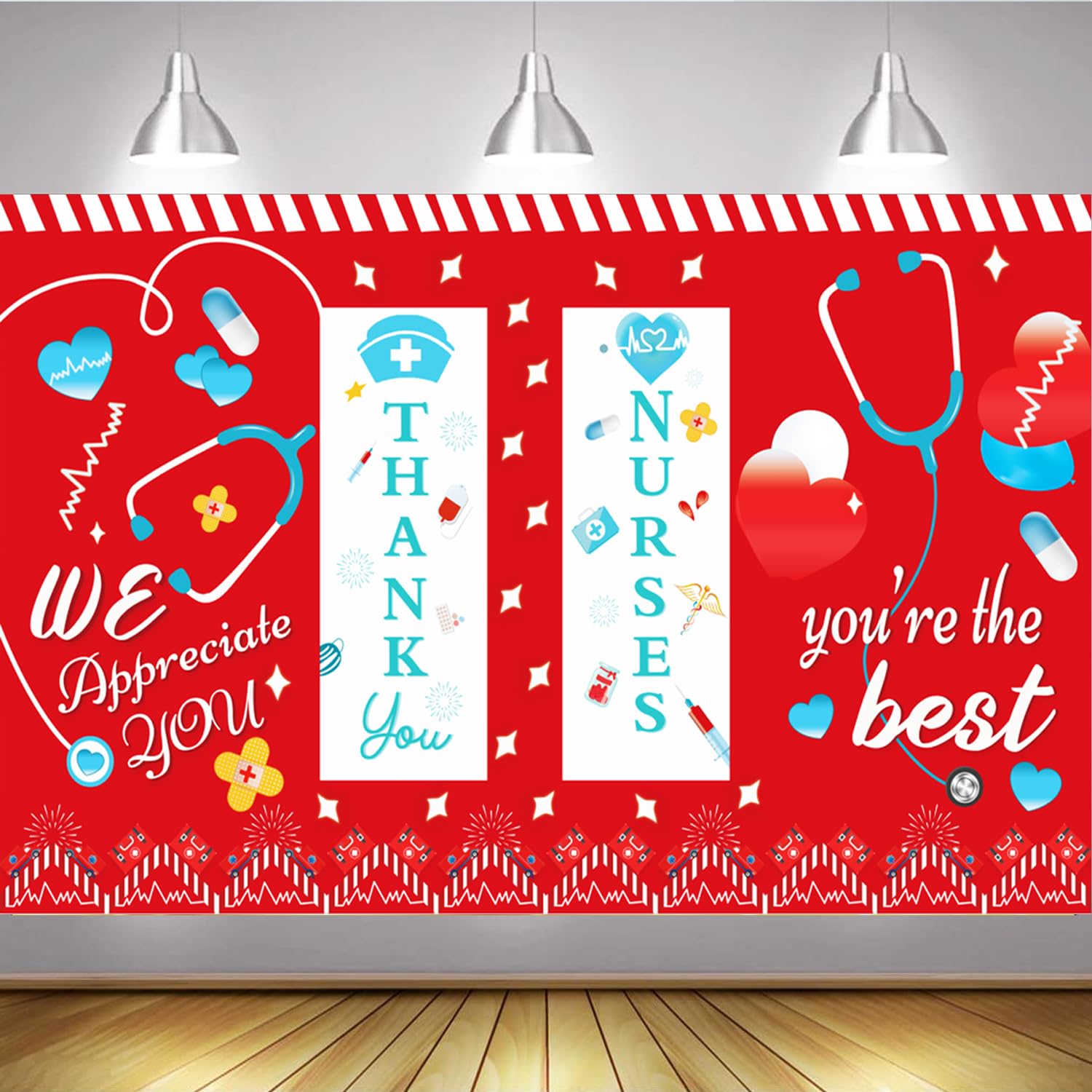 Nurses Week Banner LOONELO Thank You Nurses Banner - 70.8x43.3 Inch ...