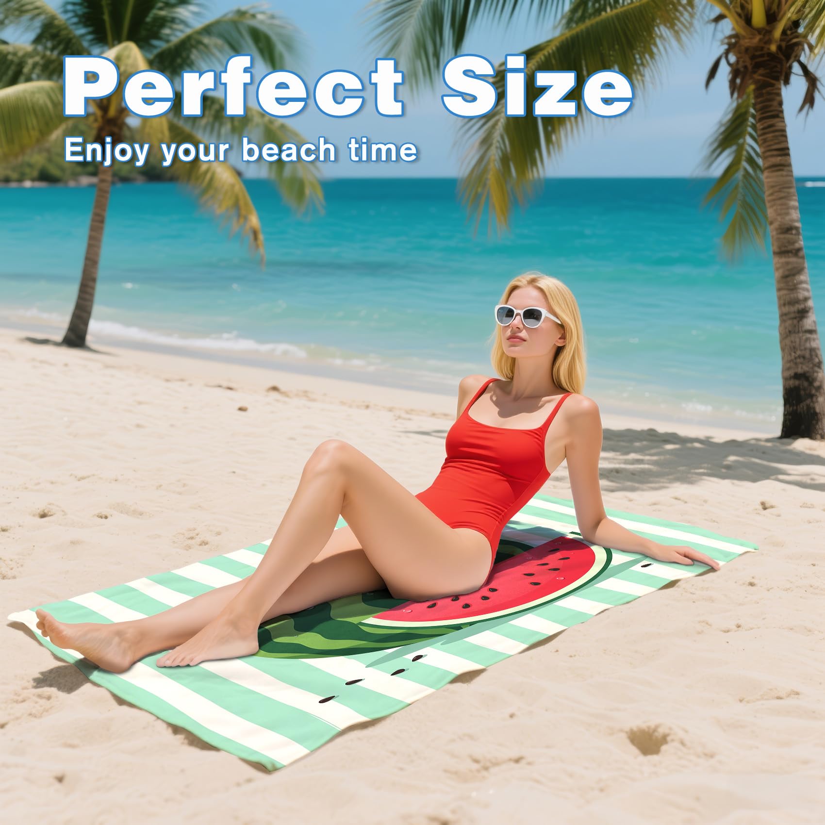 Serviette de Plage XXL Microfibre Palmier Perroquet Feuilles Tropicales, Drap de Plage Séchage Rapide Anti Sable & Légère, Serviette de Bain Grande Taille 100x200 cm, Cadeau été