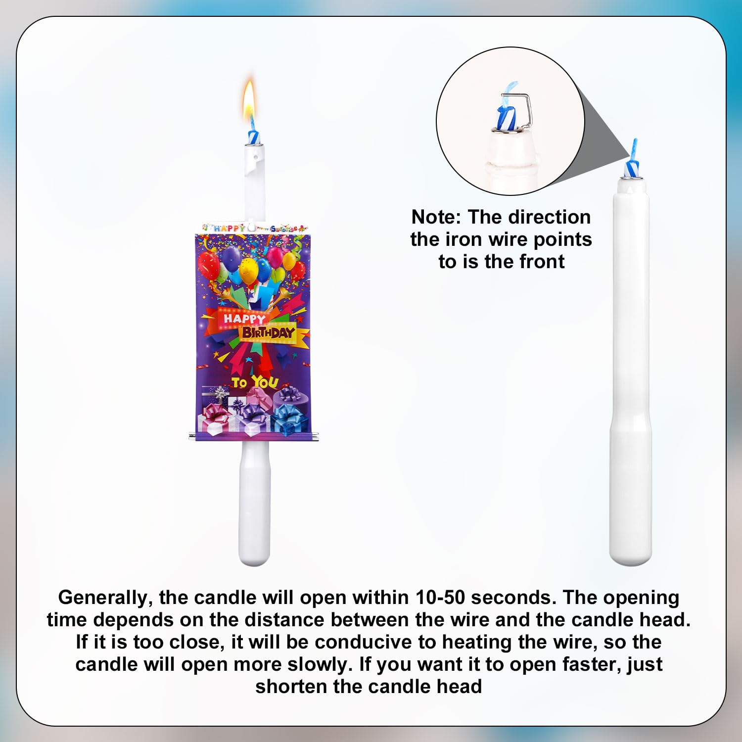 2 Uds Velas con Forma de Pancarta Sorpresa, Vela de Cumpleaños Emergente Velas de Feliz Cumpleaños Vela de Cumpleaños Sorpresa para Suministros de Fiesta (Feliz Cumpleaños)