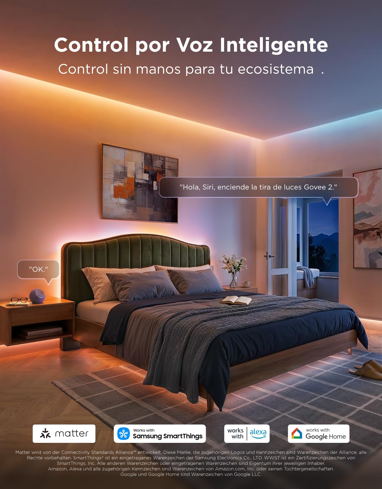 Govee Tira LED 2, 5m RGBWWIC LED WiFi con LuminBlend+, Tira Inteligente | Funciona con Matter, Alexa y Asistente de Google, Tira LED protegida, 100+ Modos de Escena, Sync de Música, Control por App