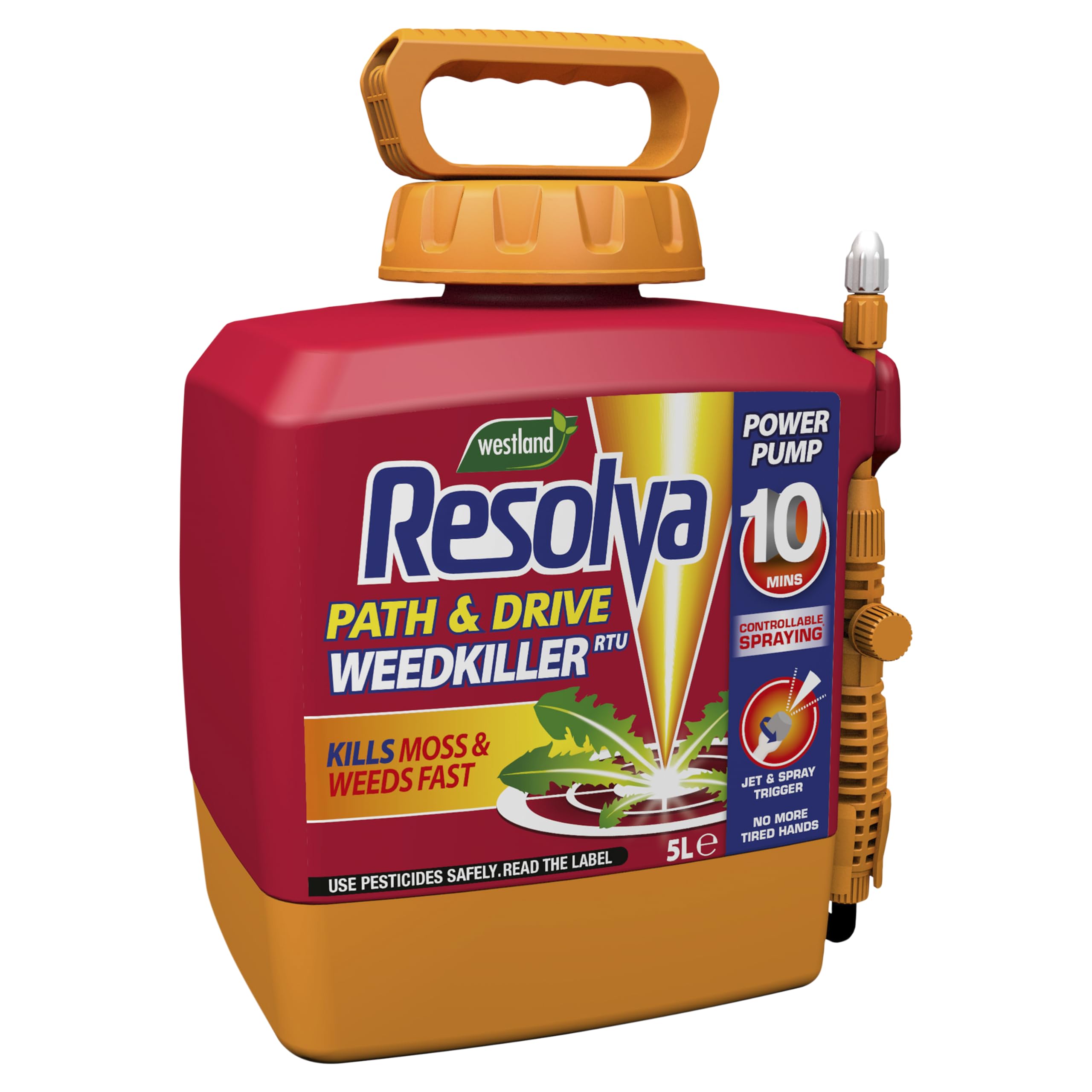 Resolva Path & Drive Weedkiller 5L Power Pump RTU Dlabel, Red