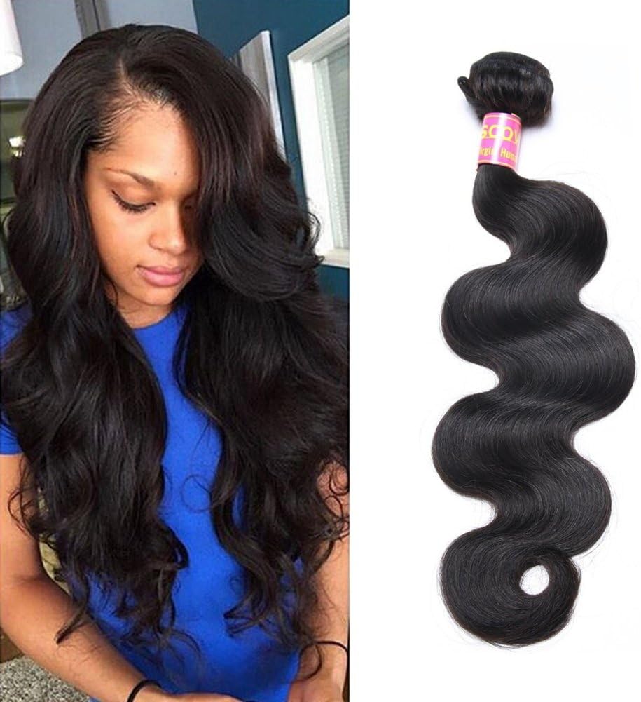 Hair 8A Brazilian Human Hair 1 bundle Body Wave 20 inch 100% Unprocessed Virgin Human Hair Weft Weave Natural Black Color 100g
