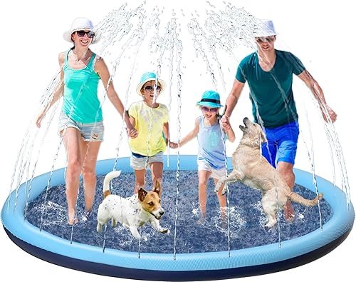 Miniatura 9 de Jasonwell - Almohadilla antideslizante para salpicaduras para perros para niños, piscina para cachorros, juguetes de agua al aire libre, patio