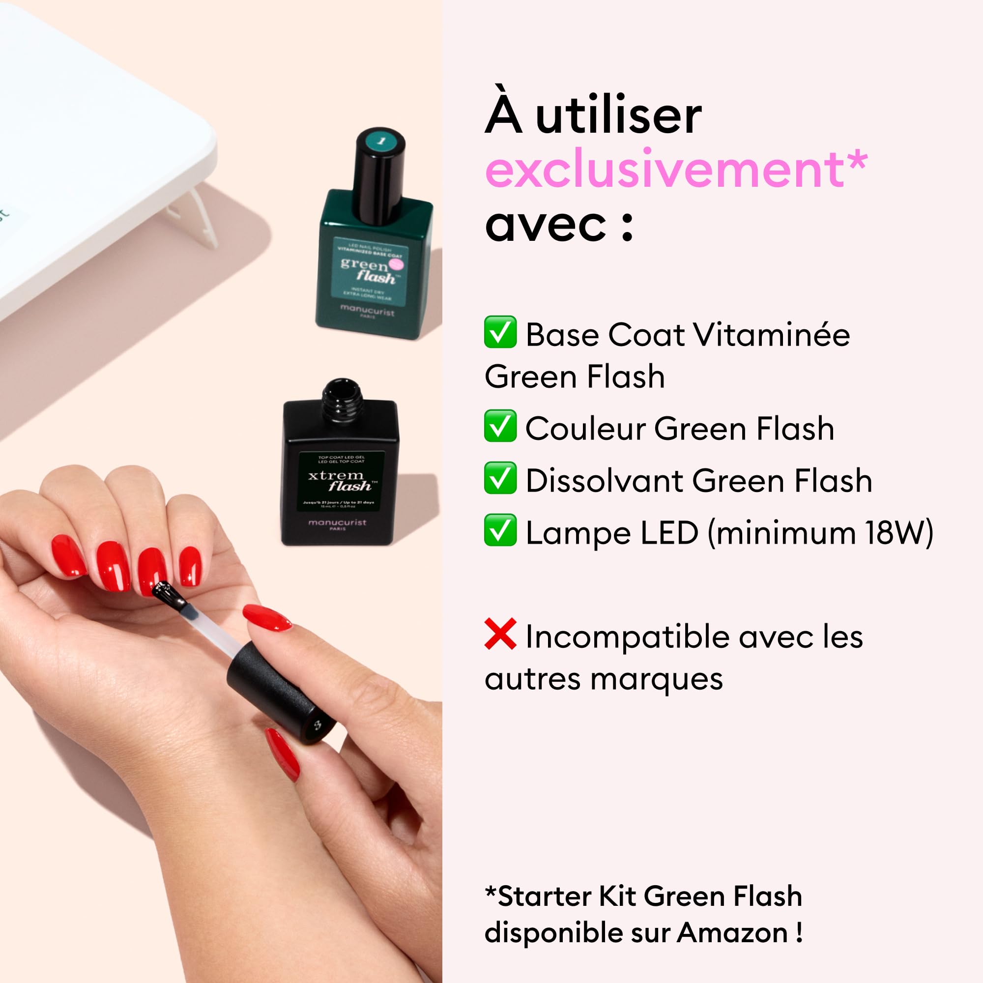 Manucurist - Top Coat Gel Semi Permanent Xtrem Flash™ Longue Durée - Vernis Semi Permanent sans TPO - Top Coat UV pour Vernis Gel UV - VSP Vegan - Nail Polish