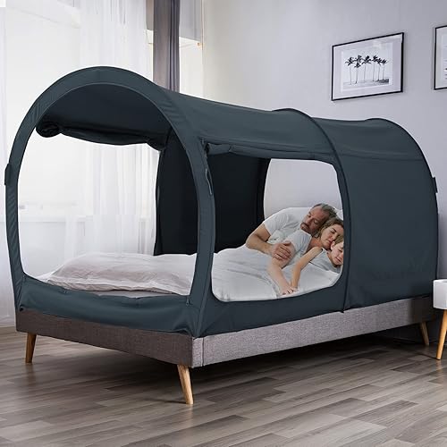 Miniatura 6 de LEEDOR Tienda de campaña de ensueño, toldo para cama, refugio, cabaña, privacidad, cálido, transpirable, tamaño completo para niños y adultos,