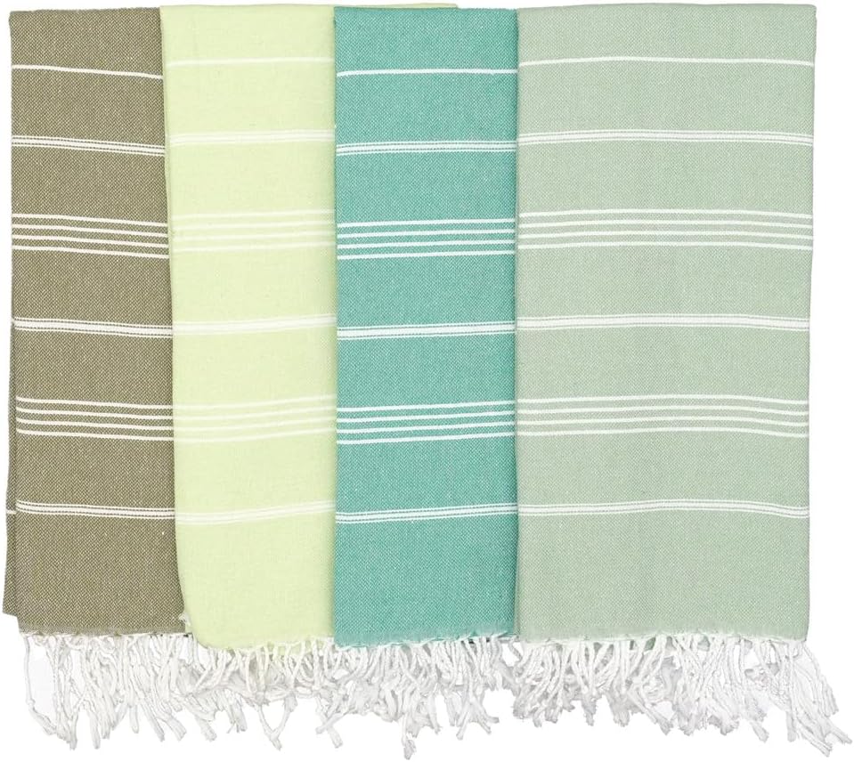 Amazon.com: Gold CASE Turkish Beach Towel Set of 6 ??? 100% Cotton Large ...