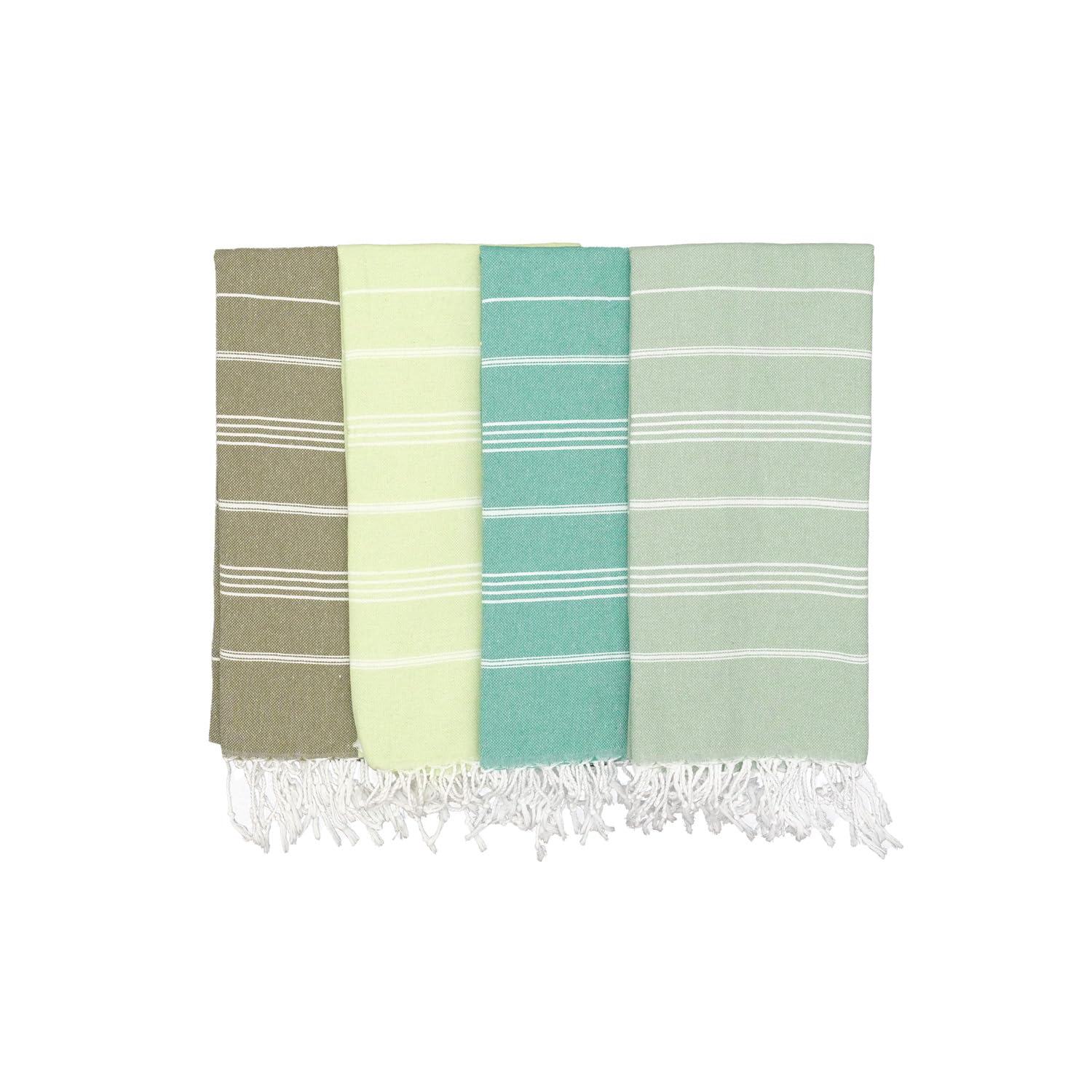 PADISHAHHOME Oversized Turkish Beach Towel 38’’x71’’ - Set of 4 | 100% Turkish Cotton Lightweight Sand Free Quick Dry Pool Towels | Extra Large Bath