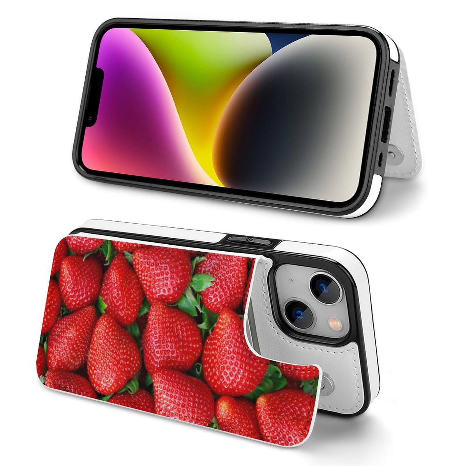 Amazon.co.jp: 【iPhone16 ケース 手帳型】 イチゴ柄 いちご 苺