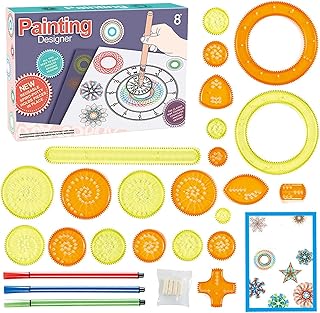 régua desenho geométrico, brinquedos régua flores desenho 26 peças, régua geométrica criativa bricolage, ferramentas desenho multifuncionais arte espiral modelo régua geométrica para desenho crianças