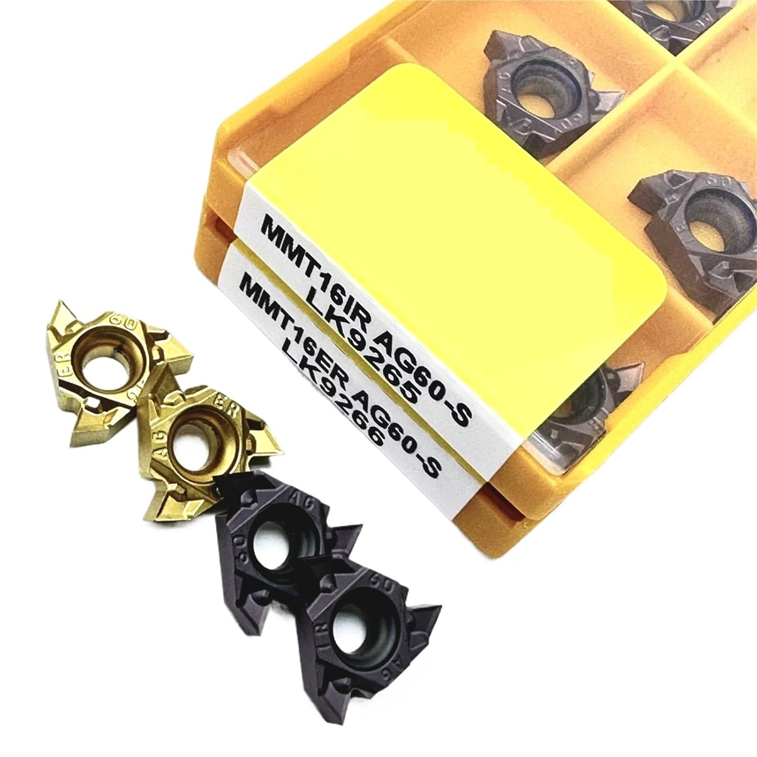 Lathe bits Cutter Inserts 10PCS MMT16ER AG60-S MMT16IR AG60-S Thread Turning Insert CNC Carbide Lathe(16ER AG60-S LK9265)