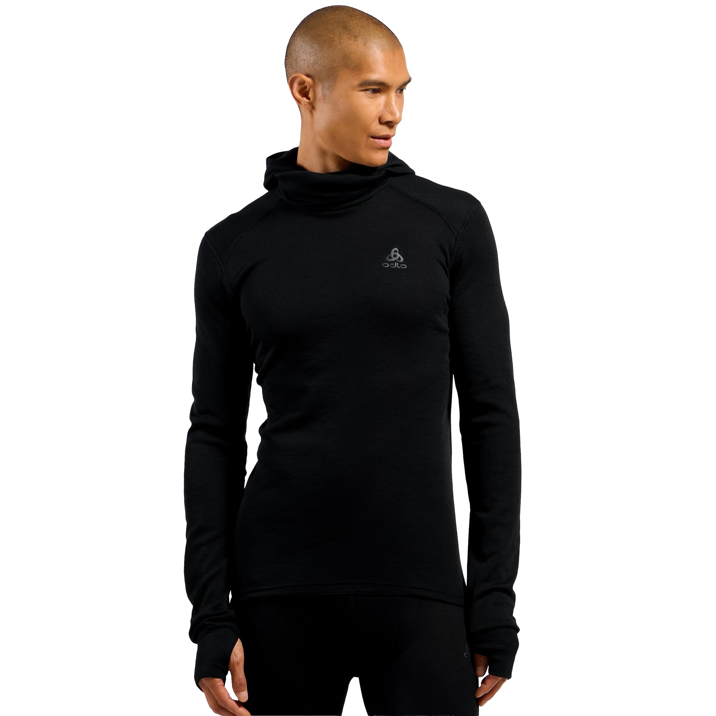 Odlo Herren Thermounterwäsche Herren Active Warm I Langarm Thermoshirt I Warme Skiunterwäsche Langarm Thermoshirt mit Facemask Funktionsunterwäsche Langarm Shirt mit Facemask (1er Pack)