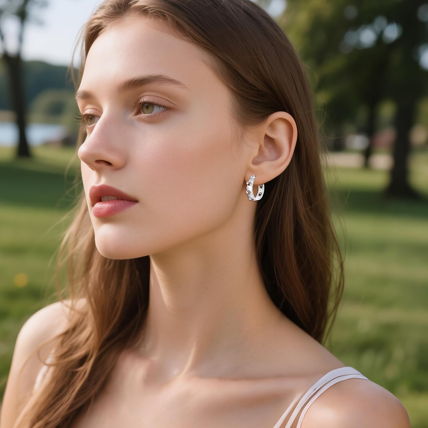 Hoop Earrings 925 Sterling Silver Rainbow LGBT Pride/Paw Print Hoop Earrings Dog Cat Puppy LGBTQ Pride Jewelry Gifts for Women Men - Image 2