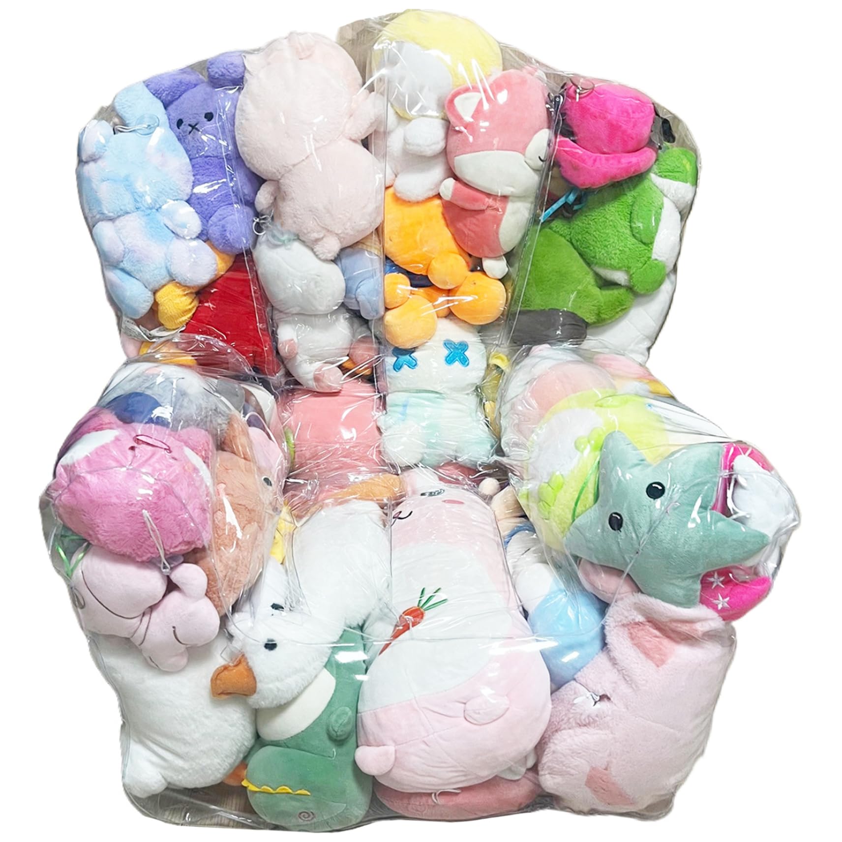 Bean Bag Stuffed Animal Storage Waterproof PVC Clear Bean Bag with Zipper Stuffable for Stuffed Animals Storage for Organizing Kids Rooms Animal
