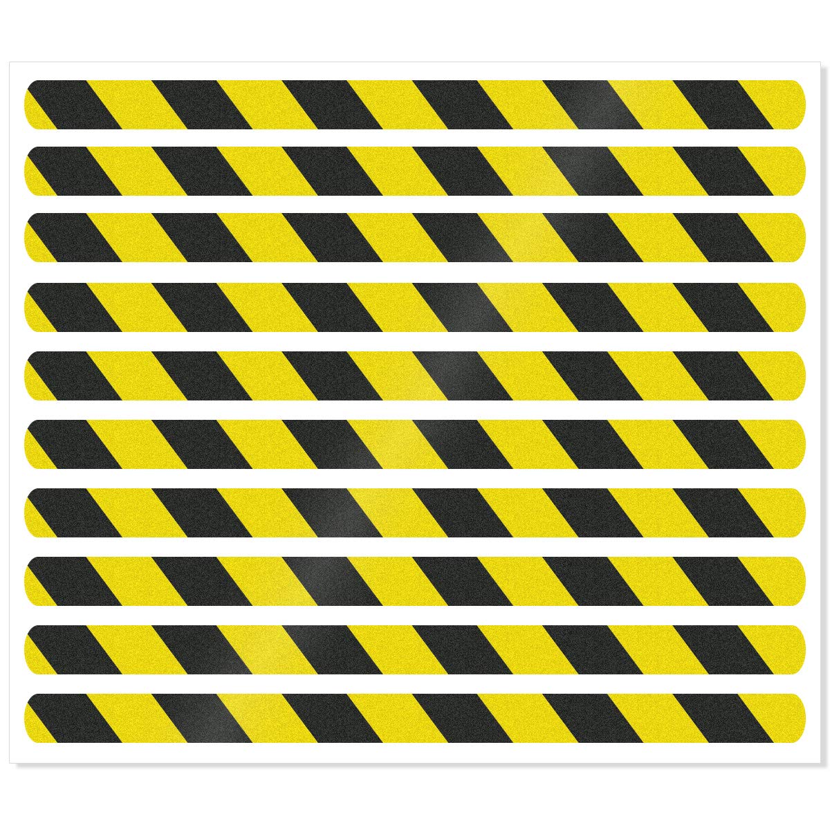 Anti-Rutsch-Streifen für Treppenstufen / 65 x 3 cm / 10 Stück/gelb reflektierend/selbstklebend