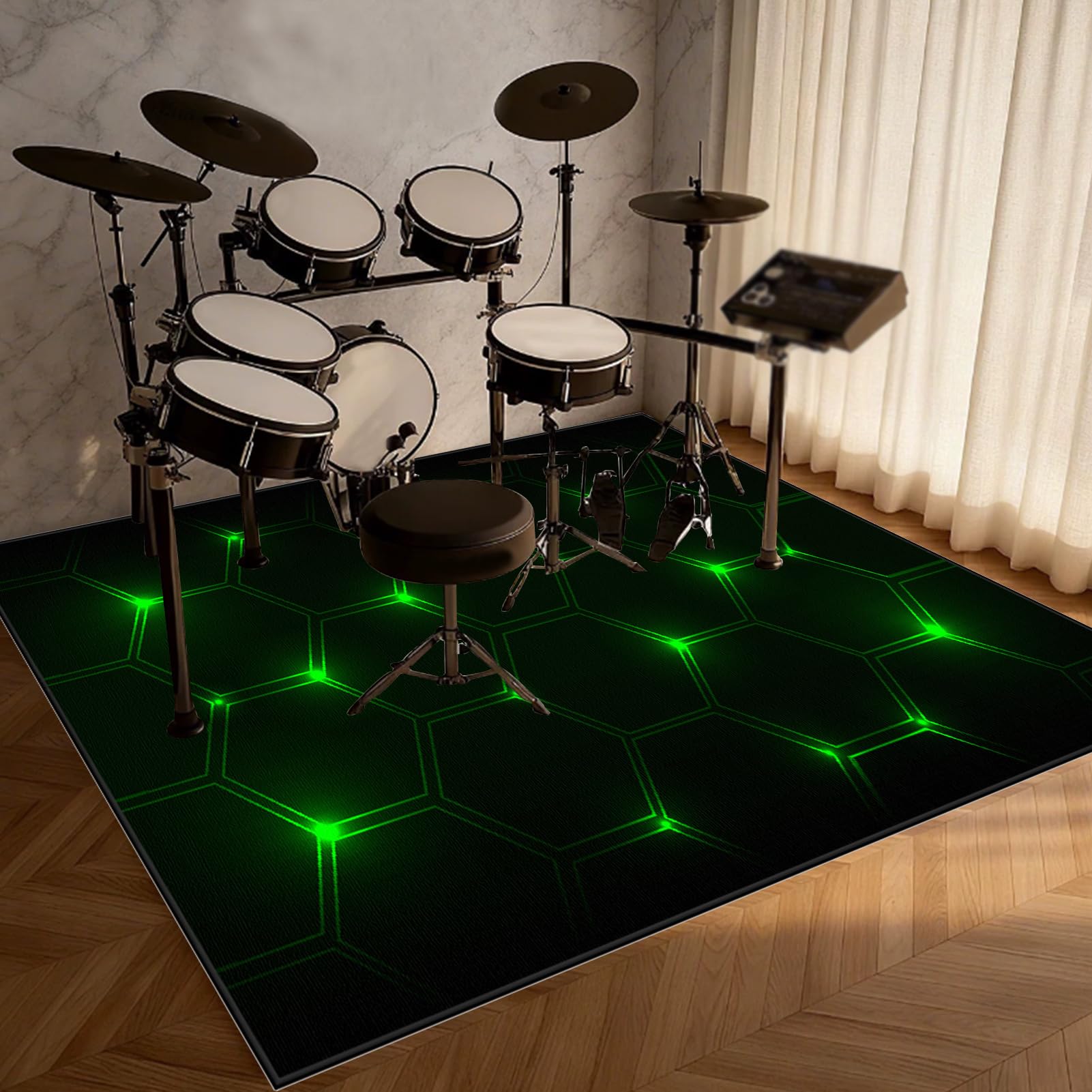 140 x 100 cm, mata dźwiękoszczelna, antypoślizgowa, profesjonalna mata dźwiękoszczelna, bęben, dywan do werbla basowego, werbla i innych instrumentów muzycznych, mata do bębnów akustycznych