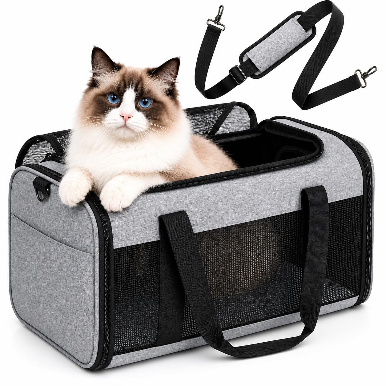 Cat Carrier Pet Travel Bag Foldable Carrier for Cats & Small Dogs