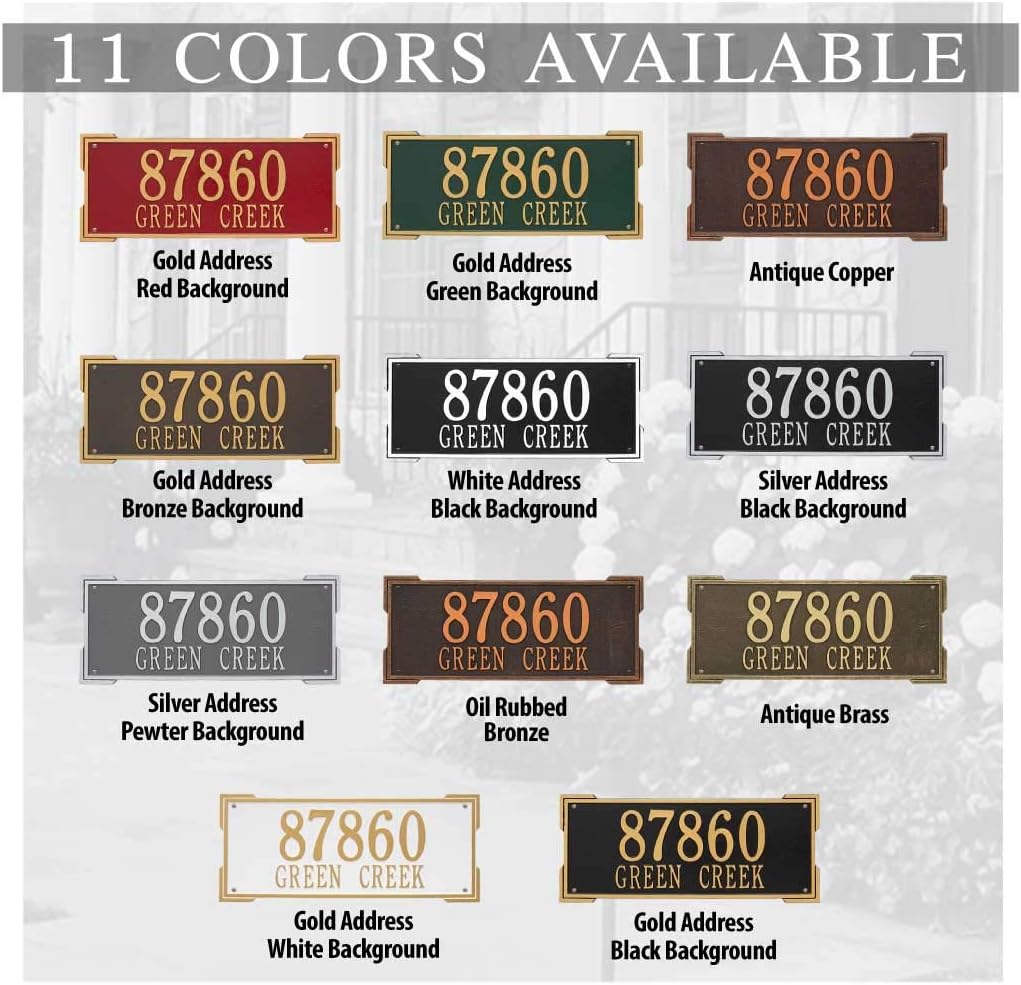 Personalized Cast Metal Address plaque -The Roanoke Estate Plaque. Display your address and street name.