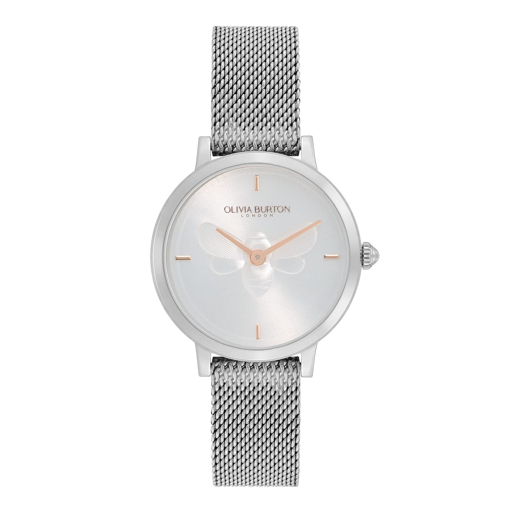 Olivia burton Ultra Slim Bee Qtz Basic Slim White Round Dial Womens Watch|Stainless Steel Material|Silver Color Band - 24000021 (B0BZNXQ8DD) Amazon Price History, Amazon Price Tracker