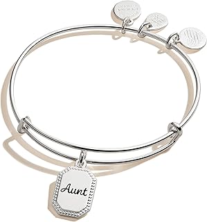 Alex and Ani Because I Love You Expandable Wire Bangle Bracelet for Women, Meaningful Charms, 2 to 3.5 in