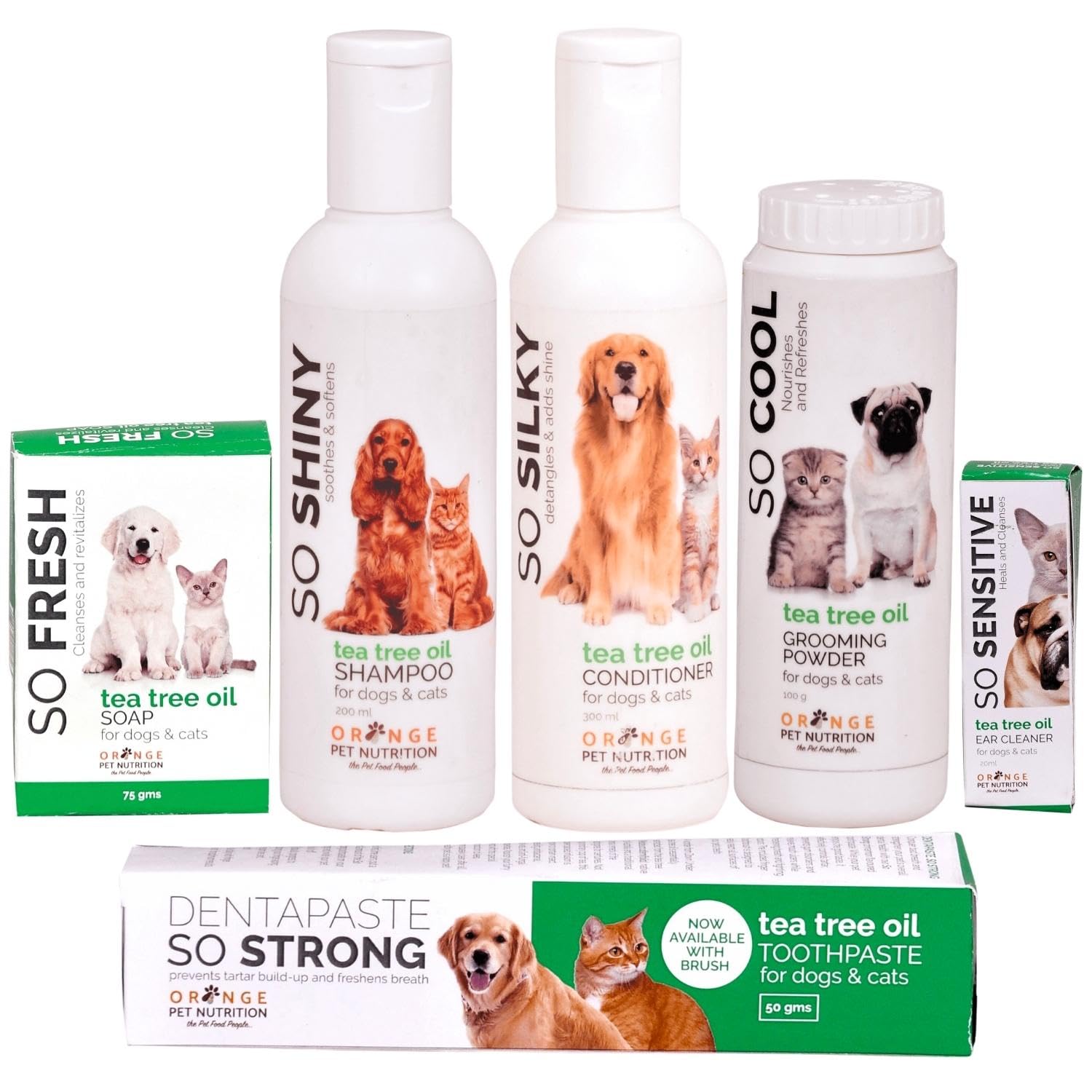 Tea Tree Oil Complete Pet Grooming Kit for Dogs & Cats - Includes Shampoo 200ml, Conditioner 200ml, Grooming Powder 100ml, Ear Cleaner 20ml, Dentapaste 50g & Soap 75g - Flea & Tick Repellent (B0CFTZ7SX1) Amazon Price History, Amazon Price Tracker