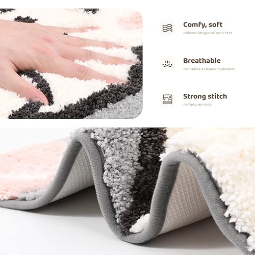 Miniatura 6 de Alfombra de baño de conejo, extra suave y absorbente, lavable a máquina, antideslizante de animales para bañera, ducha y baño, 15.7 x 23.6 pulgadas