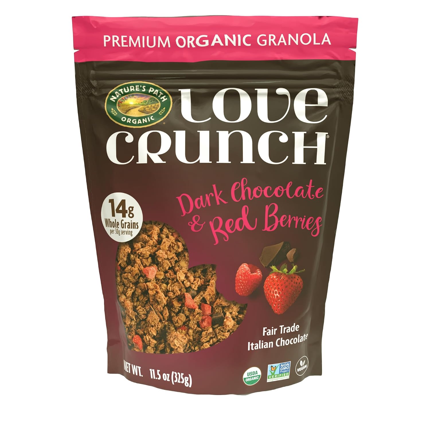 Love Crunch Dark Chocolate & Red Berries Granola, 11.5 oz (Pack of 6)