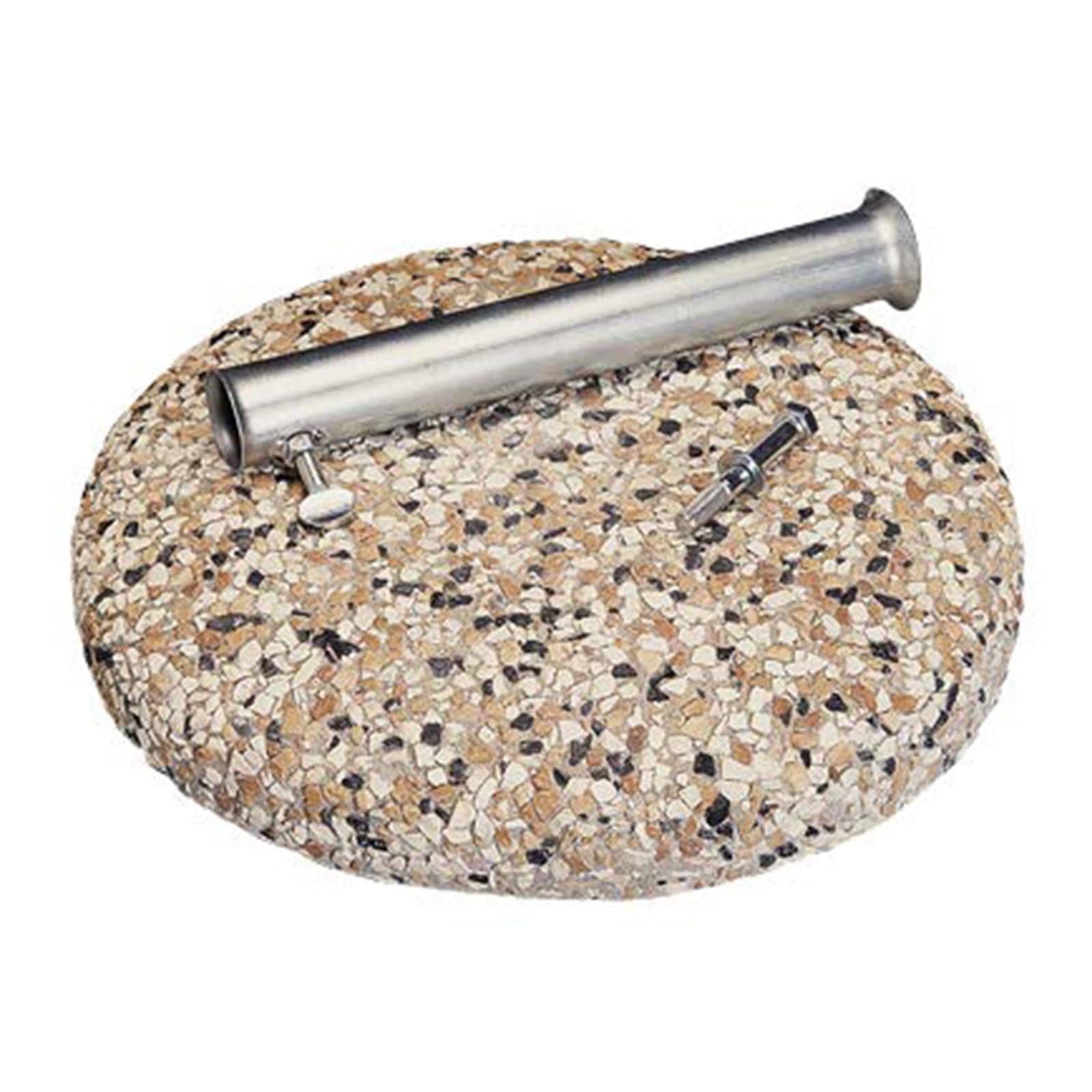 Decor Space Base en béton pour parasol de jardin, pot rond en gravier (1, rond 35 kg)