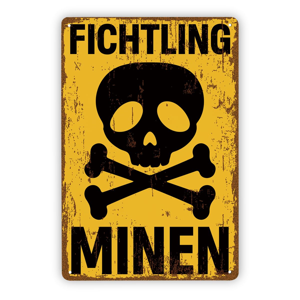 German War Funny Door Plaque Tin Sign, 11.8x7.9in