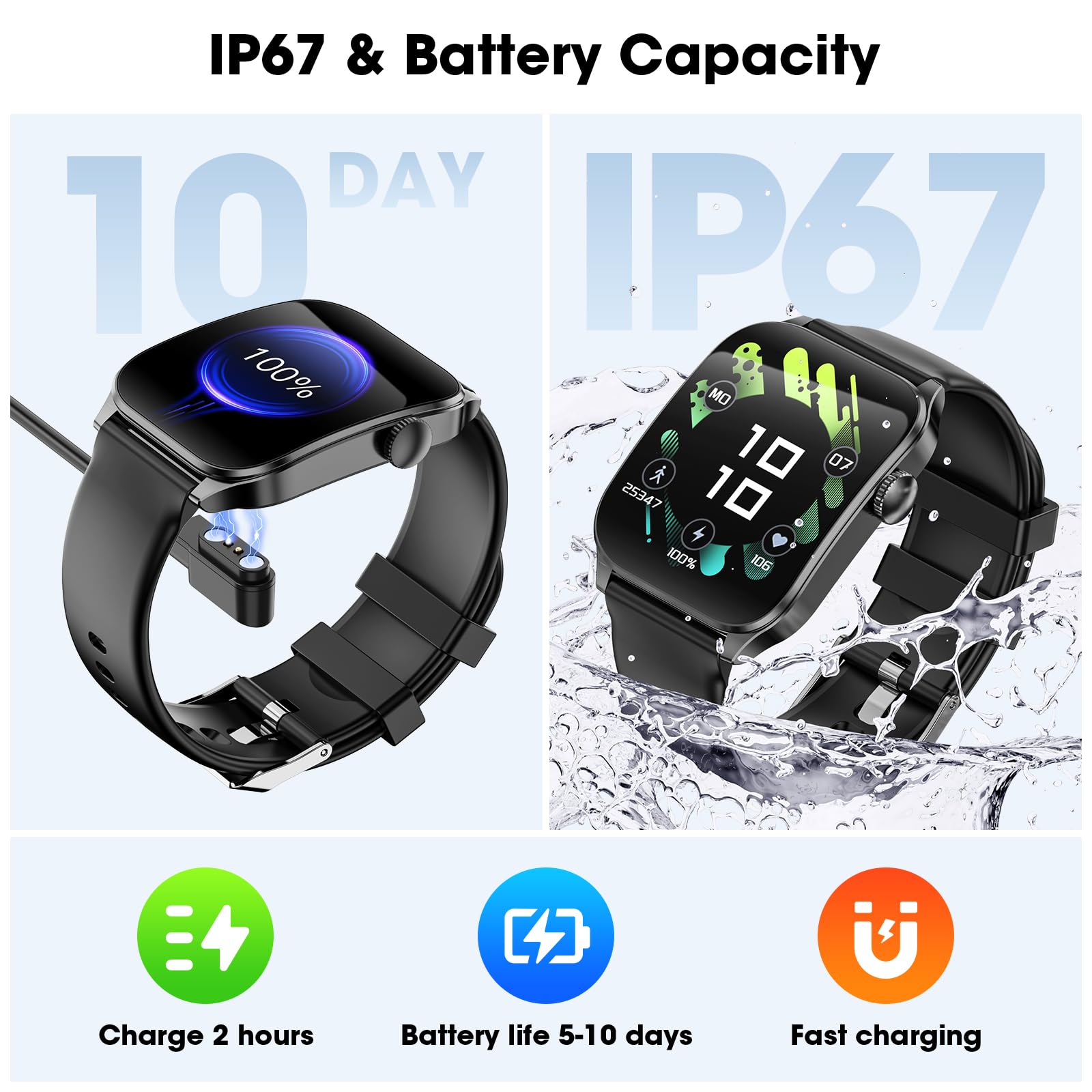 Curve Smart Watch for Men Women, 1.91" Smartwatches with 120+ Sport Modes, Fitness Tracker with Bluetooth Call, Heart Rate, Waterproof Activity Tracker Smartwatch for iOS Android Phones