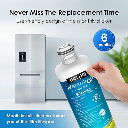 Miniatura 8 de Waterdrop DA97-17376B Filtro de agua para refrigerador, repuesto para Samsung HAF-QINEXP, DA97-17376B, HAF-QIN, DA97-08006C, 3 filtros para