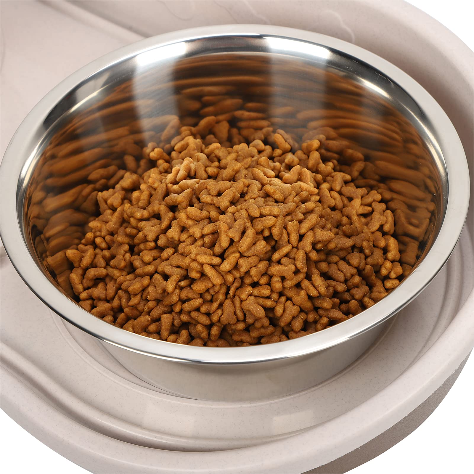 Set di ciotole per cani con design antiscivolo, doppia ciotola in acciaio inox per cani e gatti di grandi dimensioni, ideale per interni ed esterni, altezza 19 cm