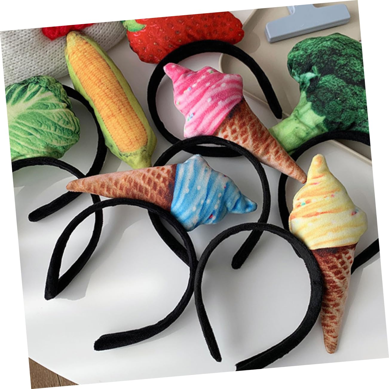 FRCOLOR 10stücke Haarband Eiscreme Design Lustiges Stirnband Für Make-up Und Vielseitiges Accessoire Für Damen Und Mädchen