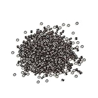 Vista 9 de 200 cuentas de oropel forradas de silicona de 0.157 pulgadas para extensiones de cabello (rubio)