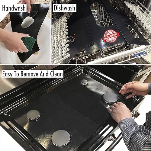 Miniatura 2 de Revestimientos protectores de estufa compatibles con estufas Whirlpool, gamas de gas Whirlpool, personalizadas, revestimientos de fácil limpieza