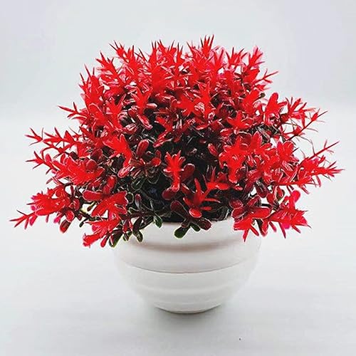 Miniatura 3 de Bluelanss Flores artificiales en jarrón, plantas de césped de plástico, arreglos florales, maceta, centros de mesa, decoración de vacaciones, boda,