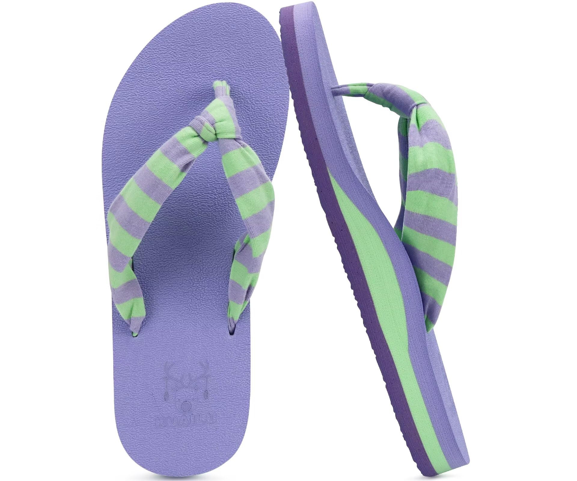 KuaiLu Flip Flops for Women with Arch Support Yoga Mat Comfortable Summer Beach Walking Thong Cushion Sandals Slip On Indoor Outdoor