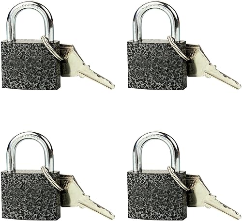 Miniatura 11 de 4 piezas de candados pequeños con llave, candados de chapa, candado de latón sólido con llave, cerraduras de casilleros con las mismas llaves para