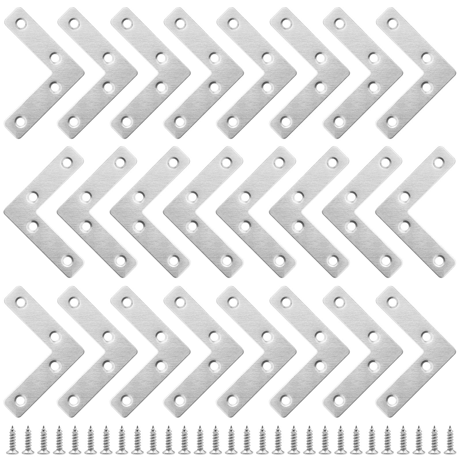Flat Corner L Shape Plate, 24 Pcs Flat Right Angle Bracket