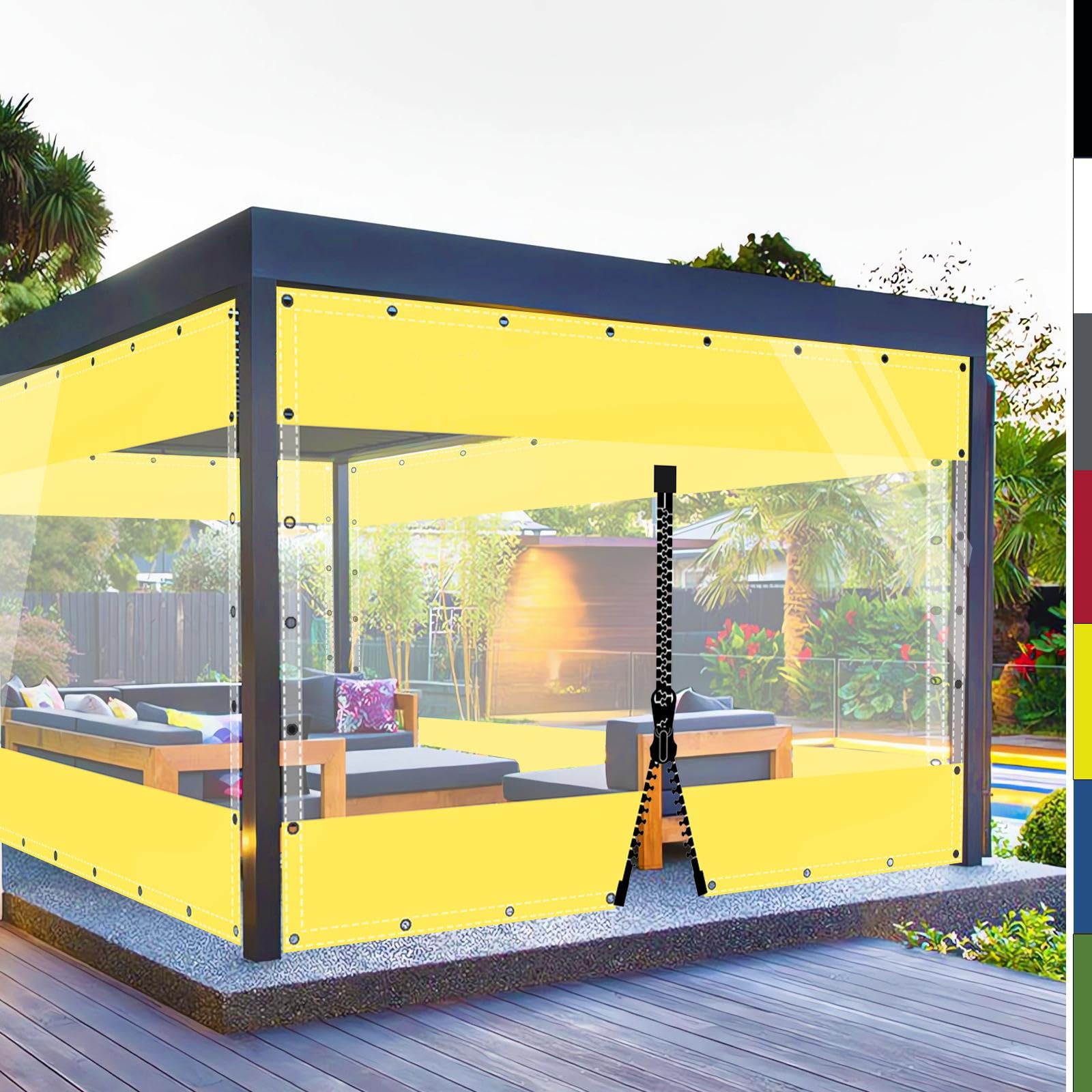 Bâche Transparente PVC 560 G/m² Avec Œillets - Imperméable Et Résistante - Pour Tonnelle, Serre - Personnalisable