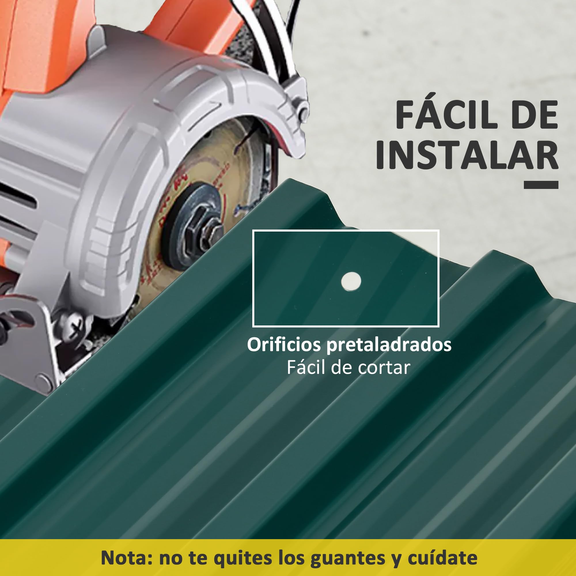 Outsunny 12x Paneles para Tejado de Acero Galvanizado, Chapas Perfiladas de Techo 7m², para Caseta de Herramientas, Cobertizo, Garaje, Exterior, 129x45cm, Verde