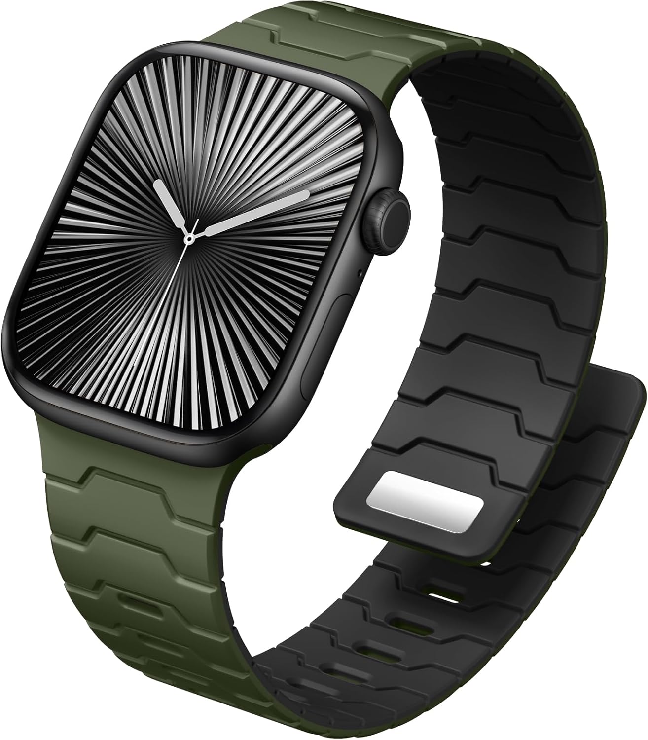 DaQin Sport Magnetic Band Compatible with Apple Watch Bands Men 44mm 45mm 46mm 42mm 49mm, Waterproof Silicone Strong Magnet Replacement Strap for iWatch Ultra 3 2 1 Series 11 10 9 8 7 6 5 4 3 2 1 SE