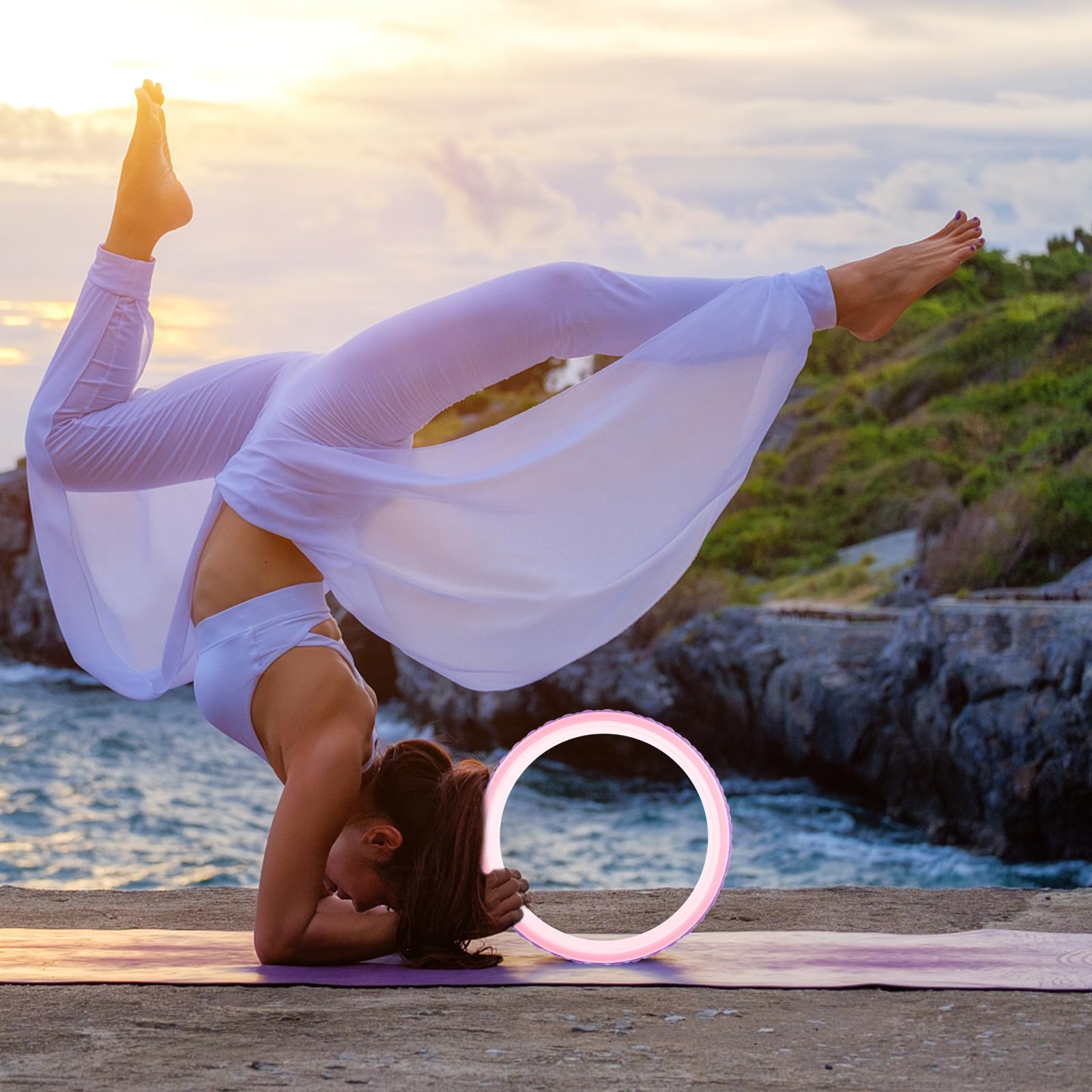 CHILDWEET Ruota Yoga in Plastica per Massaggio e Supporto, Durezza e Durabilità Elevata, per Yoga e Uso Professionale, Rullo per Esercizi di Flessibilità e Rilassamento