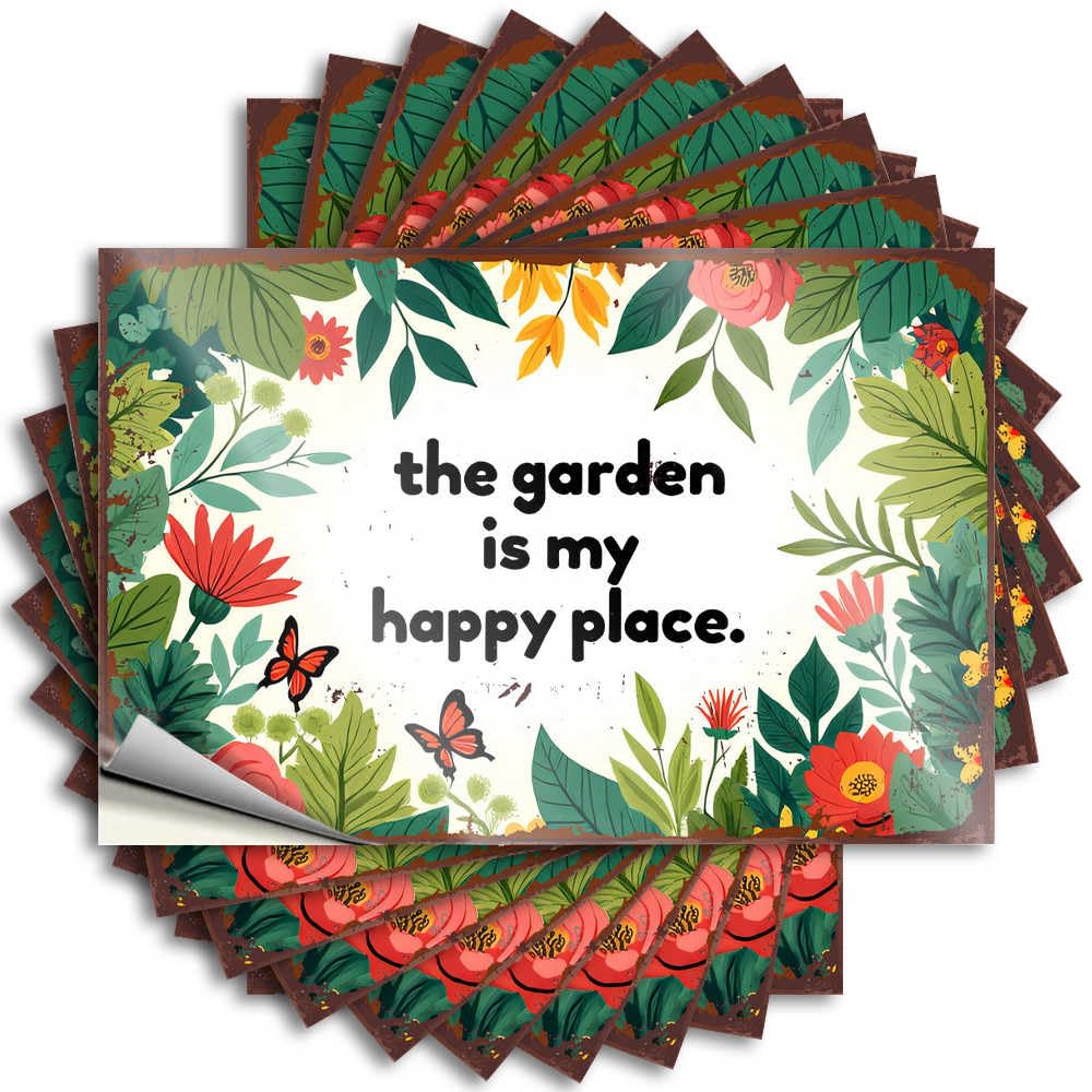 Saying Front Yard Decor Items Fall Bottle Floral Haven: Where Nature Meets Serenity - Scratch Resistant Stickers(8X12CM)
