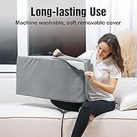 Vista 4 de LightEase Almohada de cuña doble para piernas poscirugía, rodilla, tobillo, almohada de espuma viscoelástica para lesiones, dormir, reposapiés
