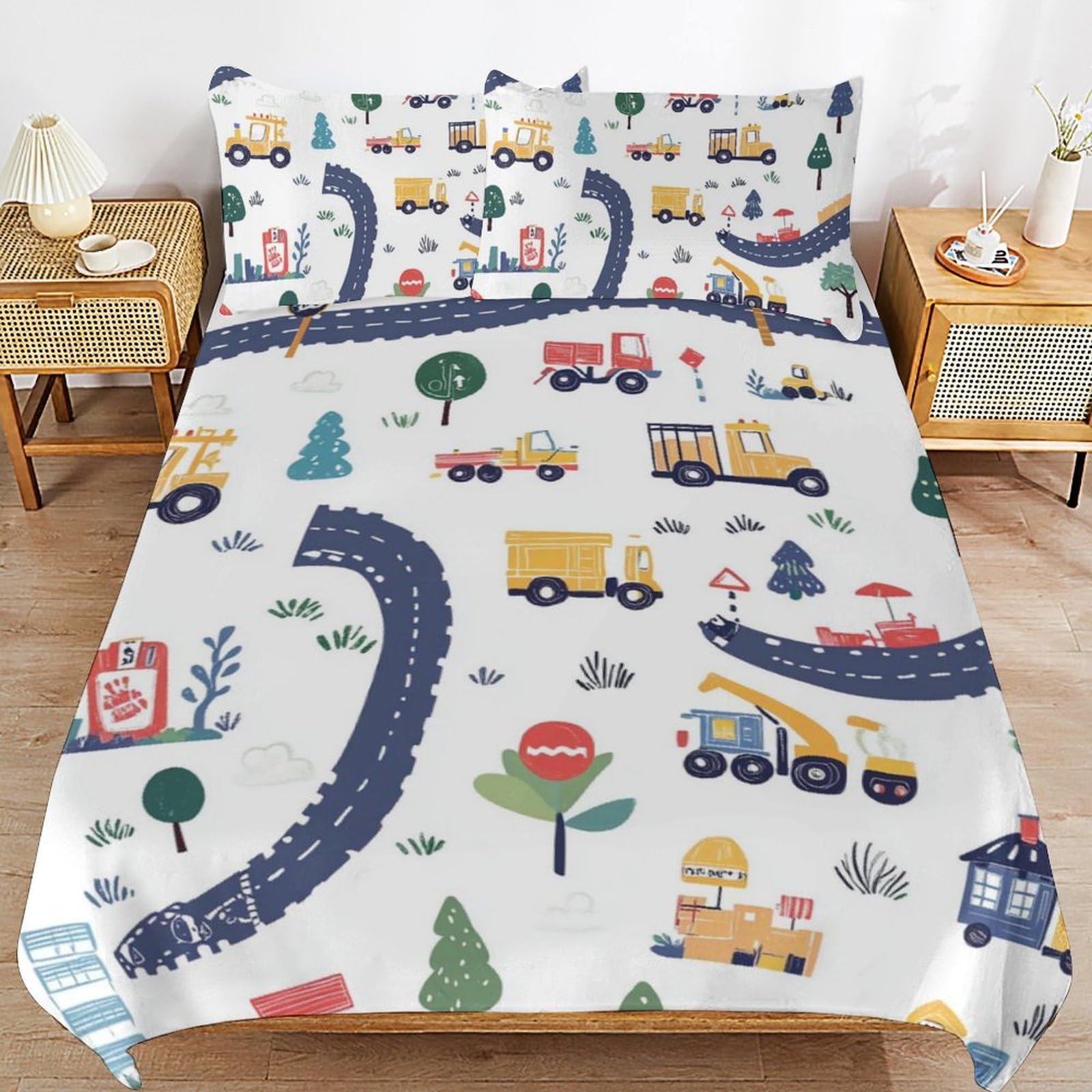 Juego de ropa de cama de 3 piezas con cremallera y 2 fundas de almohada decorativas