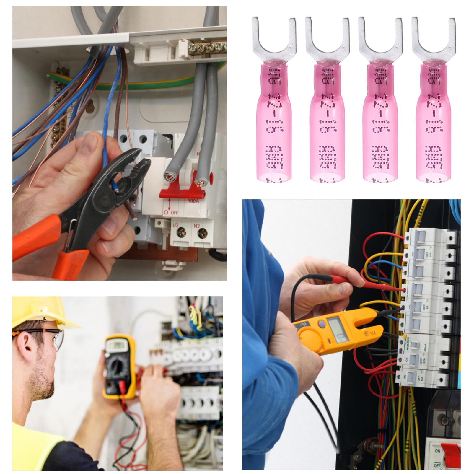 Alipis 100Pcs Heat Shrink Fork Terminal Connectors Shaped Electrical Crimp Connectors for Secure Connections for Reliable Electrical Performance