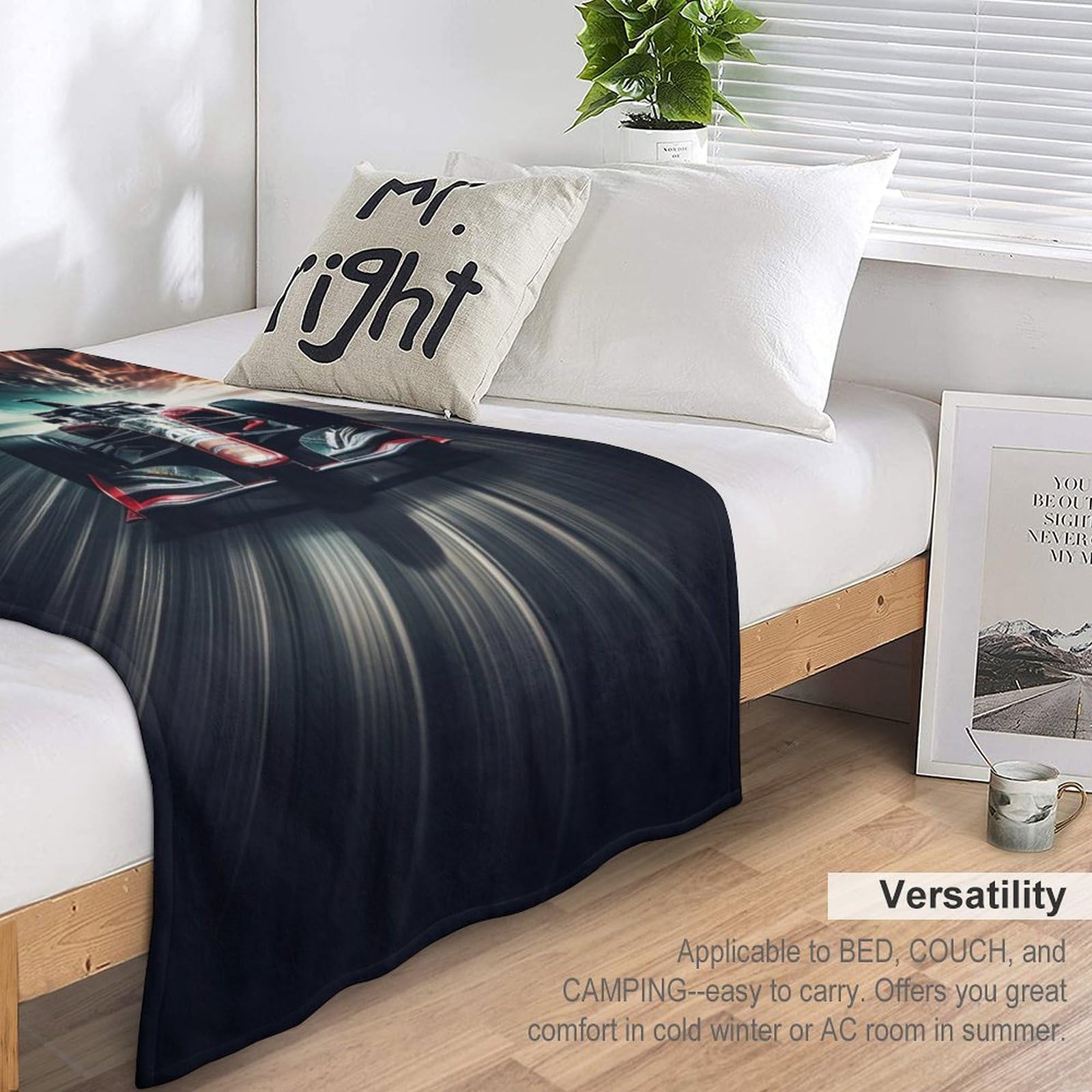 F1 Rennen Dick Decke Weich Wärme Gemütlich Flannel-Fleece Sofadecke Deckeldecke 3D Bilder Wohndecke Für Bett/Sofa （150×200cm）